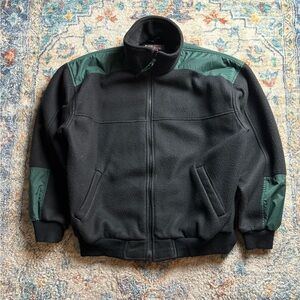 Vintage HBC Black Zip-up Fleece Jacket Size XL